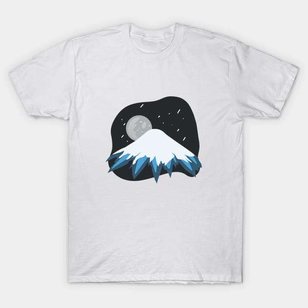 Mount Fuji at cold night T-Shirt by WritingLuv